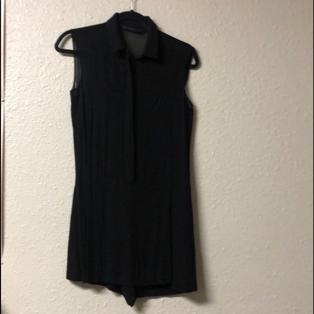 Zara Basic Black Sleeveless Romper *skort style* size XS